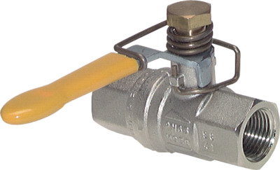 Ball valve - Brass body - With spring closure - 2/2 - Normally Closed - Rp 3/8" FF - PN63