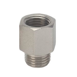 Threaded fitting - Reducer taper - Nickel-plated brass - R1/8" M - G1/8" F - 60 bar