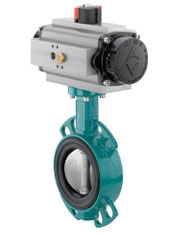 Butterfly valve - GGG40/EPDM/CF8M - DN350 - WAFER GN10/16 ANSI150 - PN10 - Pneumatic double acting