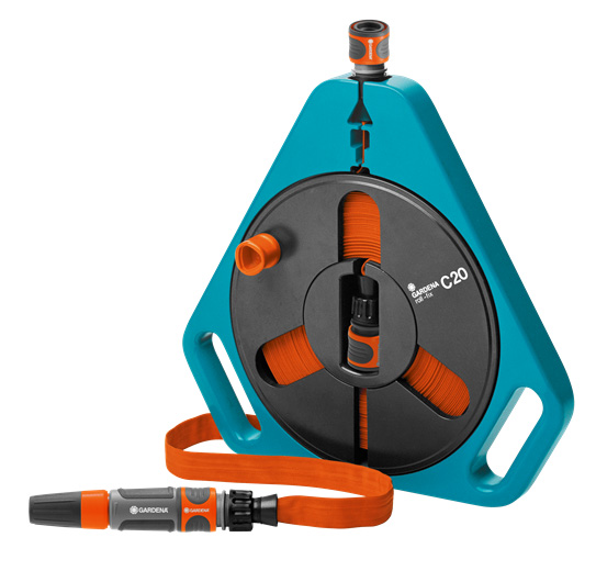 Dévidoir Gardena 757 portable - tuyau plat 20m