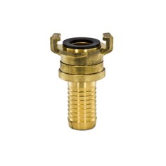 Raccord GK pour flexible - Coupleur avec verrou - Laiton - Embout cannelé Ø13mm - Entre griffes 40mm