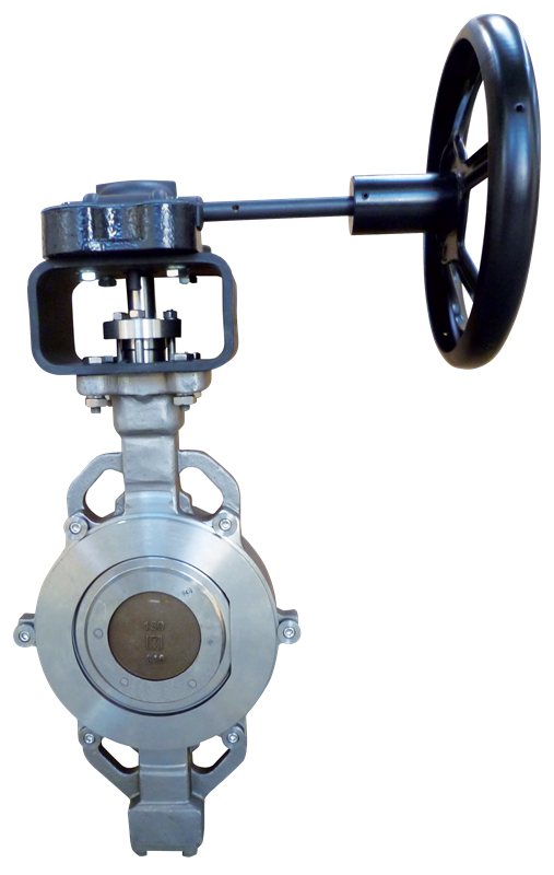 Vanne papillon à double excentration en inox - DN80 - PN50 - WAFER - GN10/16/25/40 - 200°C - volant