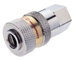 Raccords rapides de sécurité auto-purgeants droits - Laiton nickelé - 3/8" F - Pmax: 0 à 35 bar
