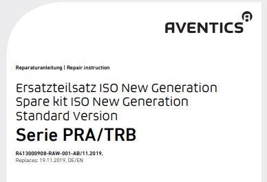 Pièces de rechange standard pour vérin Aventics - Série PRA / TRB - Diamètre : 125 mm