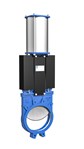 Knife Gate valve - GGG50 Cast Iron - Metal - DN125 - Wafer GN10 - PN10 - Unidir. - +80°C - Pneumatic