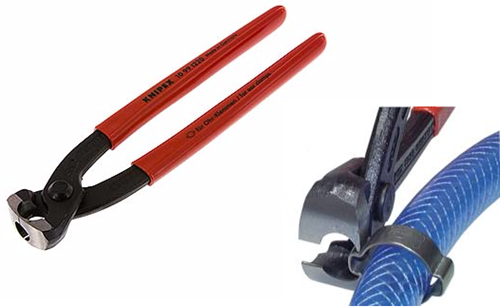 Clamping pliers for ear clamps, clamping front and side - KNIPEX
