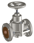 Pinch valve - Aluminum body - Natural Rubber - DN50 - PN5 - Manual wheel - (+)80°C