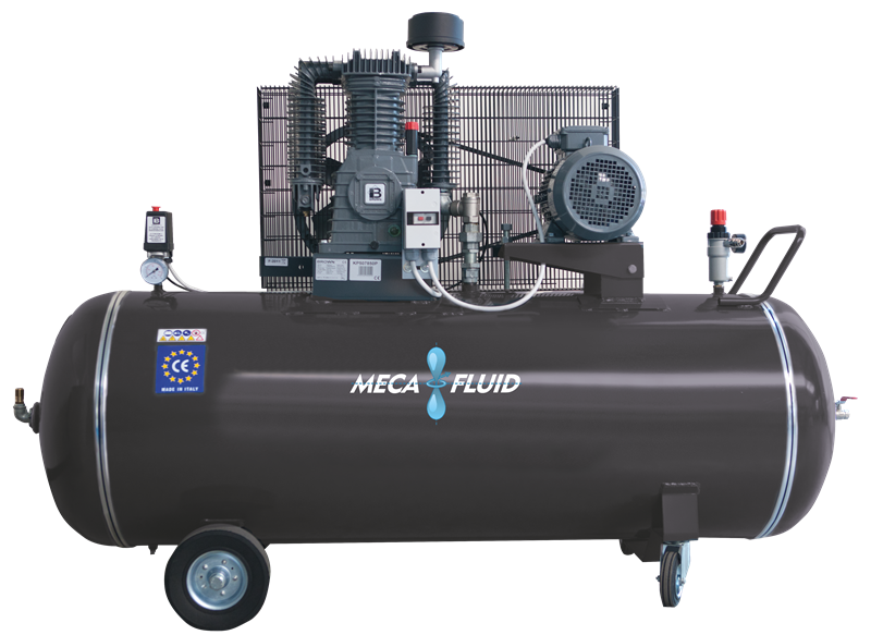 Piston Compressor - 1300 l/min - 500 l - 11 bar - 2 cylinders - 2 stages - 7,5 kW - 400 VAC TRI