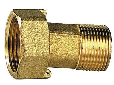 Half-coupling + flat brass gasket Ø 3/4" F x 1/2" M