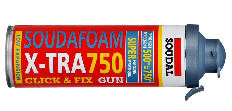 Mousse PU Soudal Soudafoam X-TRA750 Low expansion -750ml.(12 Pces)*