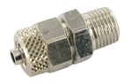 Raccords "Push on" pour tubes - Piquage droit conique - Laiton nickelé - R1/2" M - Ø10X8 mm - 18 bar