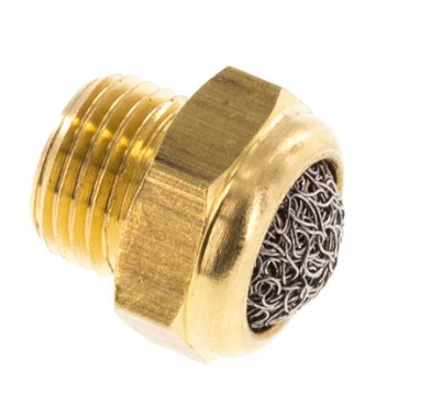 Silencieux protecteur d'échappement en laiton - modèle bouton - G 1/8" M - 12 bar