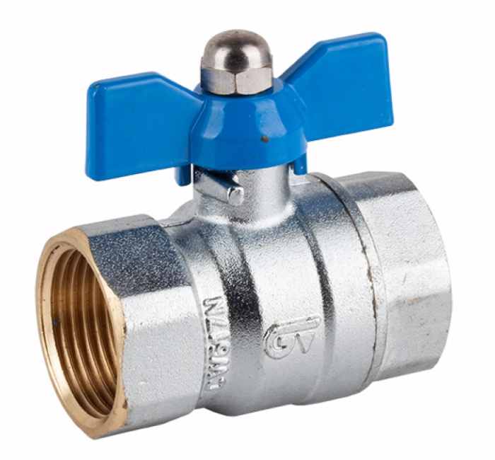 Vannes à sphère - Laiton - PTFE - G1/4'' FF - PN25 - 2/2 - 2 pièces - 90°C