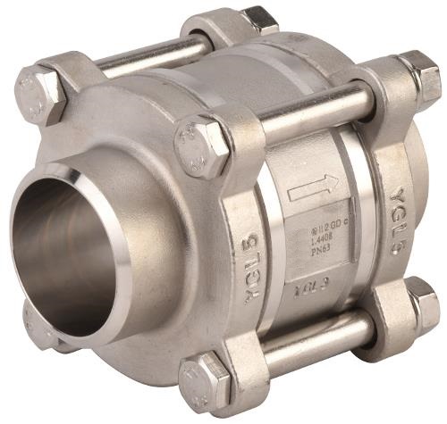 Clapets anti-retour - Inox 316 - PTFE - DN8  - Butt weld - PN63 - Montage toute position - 200°C
