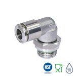 Raccord instantané push-in en inox type XVRL-G - coude orientable - G1/2" - Ø12mm - 20 bar - 150°C