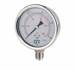 Pressure gauge full stainless steel - Ø100 - with glycerine - 1/2'' NPT - 0 to 6 Bar