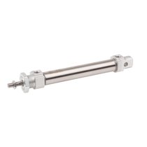 Vérin cylindrique ISO 6432 - Ø 12 - Cse 160  - P. :10 bar - Double effet - Tige inox - Flasques alu