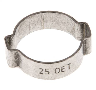Colliers de serrage à deux oreilles pour tuyaux de Ø extérieur 21-25 mm - Largeur: 10 mm