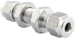 Raccord à double bague de comp. pour tubes inox - Passe-cloison union égal Type SUB - Inox - 12mm