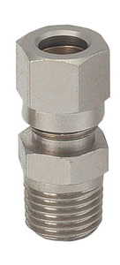 Ring compression fitting - Stud - Nickel-plated brass - R3/8" M - Ø8X6 mm