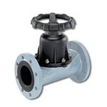 Diaphragm valve - GG25 Cast Iron body - EPDM - DN65 - Flanges GN16 - (+)90°C - Manual wheel