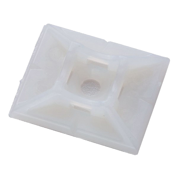 Embases adhésives - Blanche - Longueur: 30 mm - Largeur: 25 mm - 100 pièces