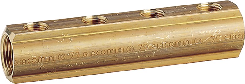 Collecteur laiton à 5 sorties Ø 1" x 1/2"