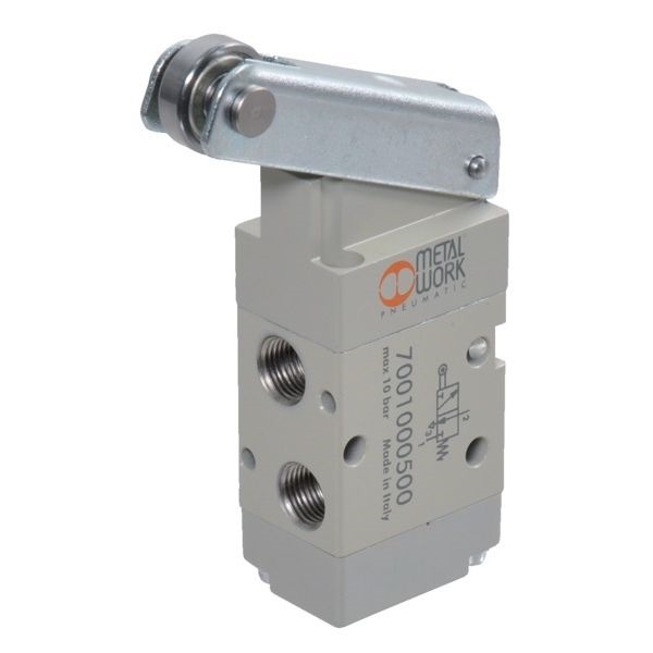 Spool valve - 3/2 Mono NC - G1/8" - Mecanically operated with roller + pilot - Spring return