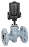GEMU Globe valve - 2/2 - NC - DN15 - GN16 - PN12 - GGG40 body - PTFE - Pneumatic - +180°C