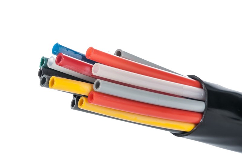 DUO tube in coil - Polyamide - 4x2,7 mm - Black-White - 10 m - Max pressure: 23 bar