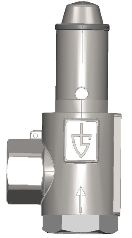Soupape de sécurité en inox GOETZE Série 451 - échappement canalisé - G1/2"F - tarage 6,0 bar
