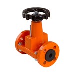 Pinch valve - Aluminum body - Natural Rubber - DN100 - PN5 - Manual wheel - (+)80°C