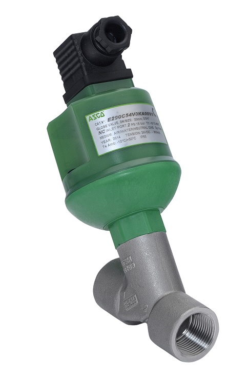Vanne à soupape à siège incliné - Inox 316L - NBR - G1/2’’ FF - PN10 - 2/2 - 90°C - 24/DC