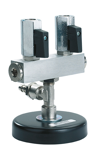 Embases magnétiques simples (Ø85x130mm) - Ø racc.: Racc. Cannelé Ø9 - G3/8" - Pmax: 10 bar - Acier