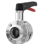 Butterfly Valve DIN Series 2 Butt Welding - Polished 316L - EPDM - DN65 (70mm) - PN16 - Lever