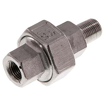 Raccord union 3 pièces en acier inox 316 -  G1/8" MF - 16 bar