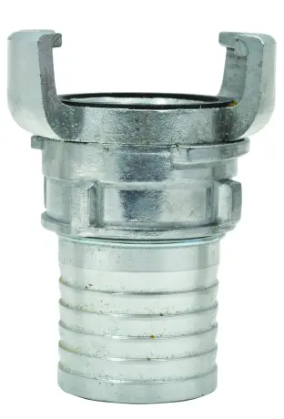 Raccord Guillemin pour flexible - Coupleur DN40 - Aluminium - Embout cannelé Ø40 mm - avec verrou