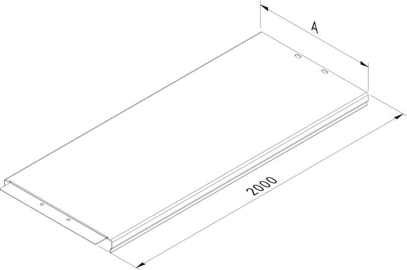 Couvercle pour chemin de câble Trayco larg.200 x Long.2000 mm
