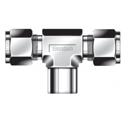 Raccord à double bague de comp. pour tubes inox - Té NPT Type STBF - Inox - 6mm - 1/4" NPT F