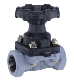 Diaphragm valve - GG25 Cast Iron body - NBR - G3/4'' FF - (+)100°C - Manual wheel