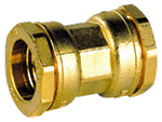 DECA compression fitting - Straight double - Brass - 25 mm - For PE hose - 16 bar