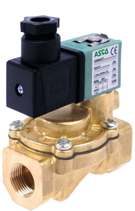 Electrovanne ASCO Série 238 - Laiton - NBR - 2/2 - NF - G3/8'' - 24/50-60 - Avec commande manuelle
