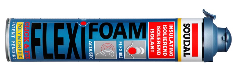 Mousse PU Soudal Flexifoam - Click/Fix -750ml.(12 PIECES)