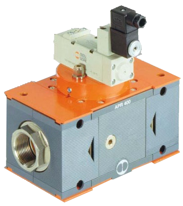 Slow start - quick exhaust valve with air pilot METAL WORK Serie APR400 - G1"1/4 - 13 bar - 50°C