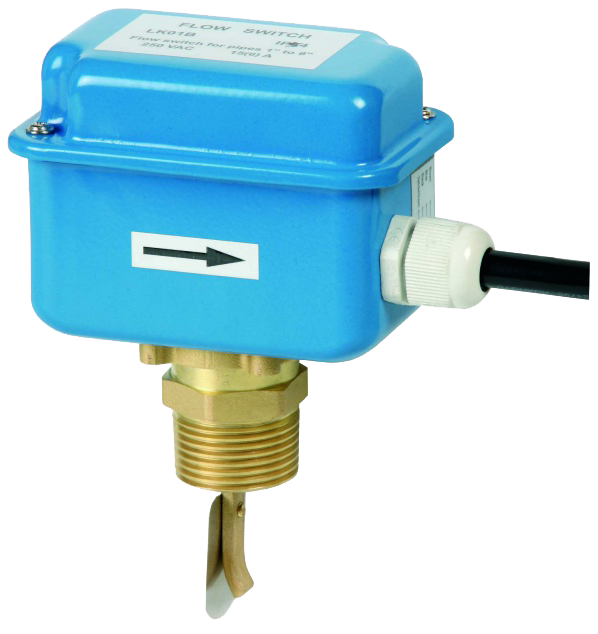 Flussostat - Acier peint - Laiton - PN10 - 110°C - IP54 - Pour canalisation: De 1" à 8"