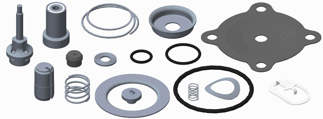 Spare part kit for ASCO solenoid valve - P/N: SCE210C033.230/50 and SCE210C034 in AC - NBR