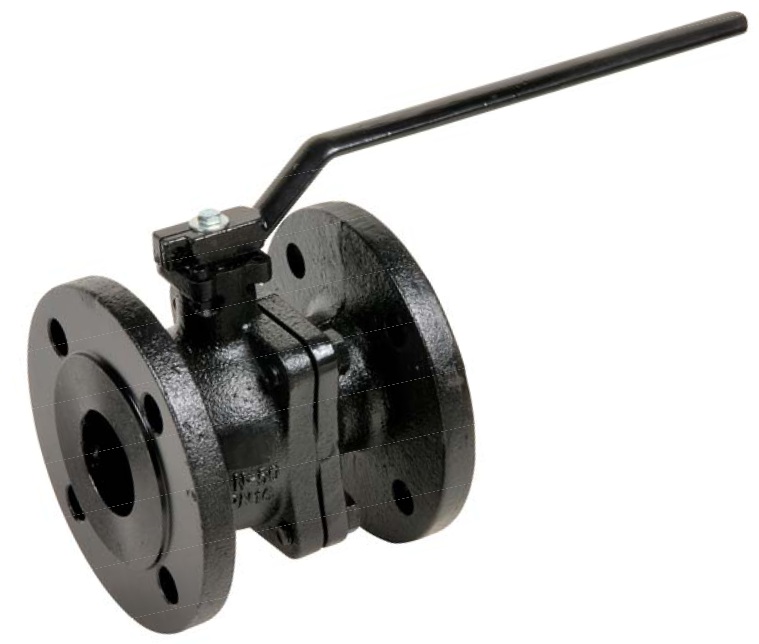 Vannes à sphère - Fonte GG25 - PTFE/FPM - DN15 - A brides GN10/16 - PN16 - 2/2 - 200°C