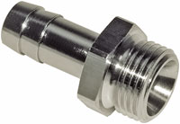 Raccords cannelés pour tuyaux - Embouts droits - Laiton nickelé - 1/2" M - Ø16mm - Pmax: 16 bar