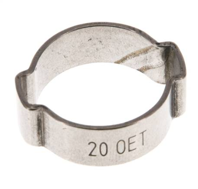 2-Ear hose clip for hose Ø 16,2-20 mm - 1.4307 Stainless Steel - Width: 8,5 mm