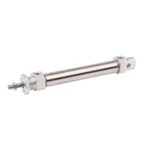 Round cylinder ISO6432 - Ø10 - Stroke: 25  - 10 bar - Double acting - S.S. Rod - Ends in alum.